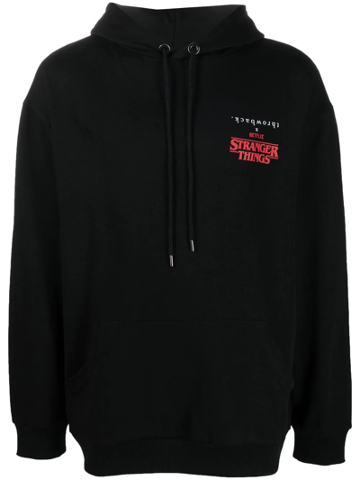 Shop Throwback Stranger Things Graphic-print Hoodie In Black