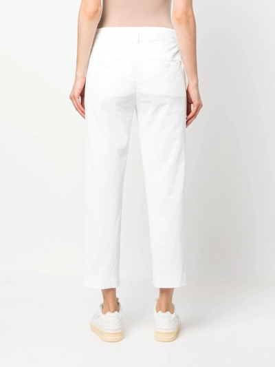 Shop Dondup Button-fastening Cropped Trousers In White