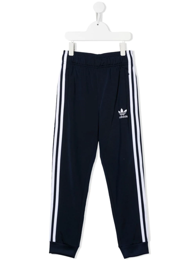 Shop Adidas Originals Trefoil-logo Slip-on Track Pants In Blue
