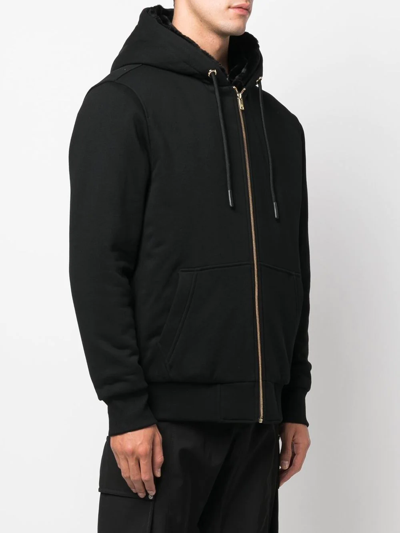 Moose Knuckles Linden Bunny Zip-up Hoodie In Black