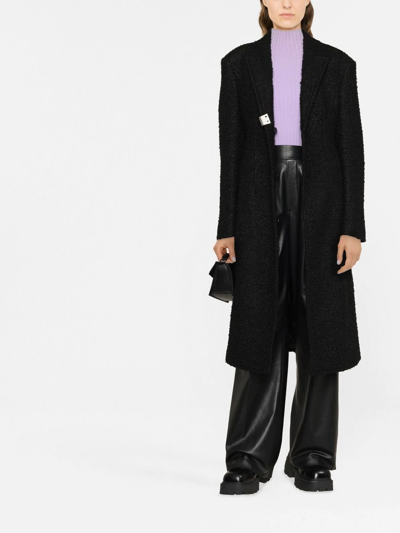 Alyx Bouclé-effect Hardware-detail Coat In Black