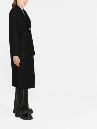 Shop Alyx Bouclé-effect Hardware-detail Coat In Black