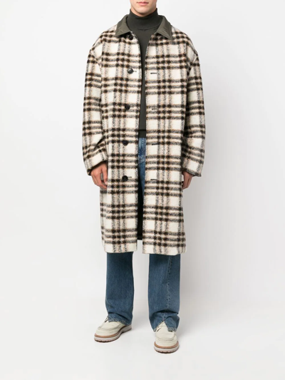 Shop Isabel Marant Check-pattern Single-breasted Coat In Neutrals
