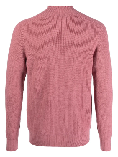 Shop D4.0 Mock-neck Wool Long-sleeve Jumper In Pink