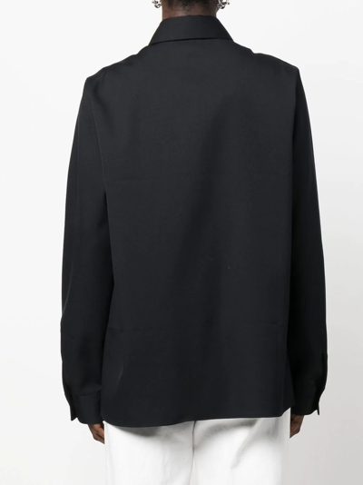 Shop Jil Sander Long-sleeve Virgin-wool Shirt In Blue