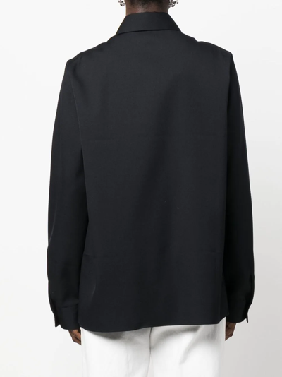 Jil Sander Virgin Wool Crêpe Gabardine Shirt In Blue