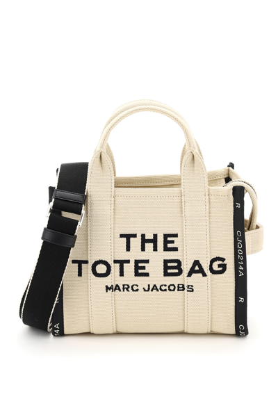 Shop Marc Jacobs (the) Marc Jacobs The Jacquard Traveler Tote Bag Mini In Beige