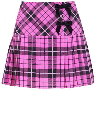 Shop Alessandra Rich Pink Tartan Miniskirt