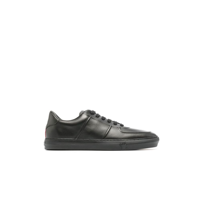 Shop Moncler Black Neue York Low-top Leather Sneakers