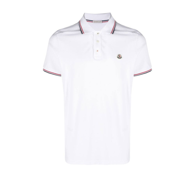 Shop Moncler Logo Cotton Polo Shirt - Men's - Cotton In White