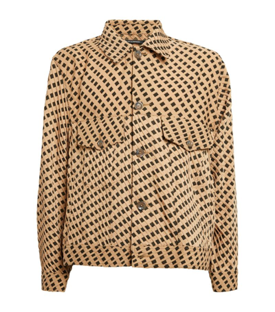 Shop Song For The Mute Patterned Field Jacket In Beige