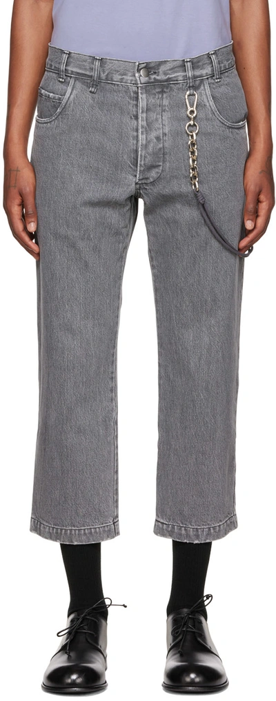 Shop Song For The Mute Gray Slim Jeans In Grey