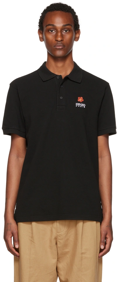 Shop Kenzo Black  Paris Boke Flower Polo In 99j - Black