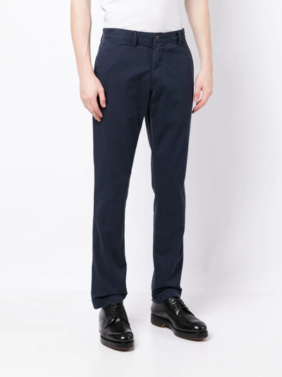 Polo Ralph Lauren Trousers Featuring Elastic Waistband And Button Detail In Blue