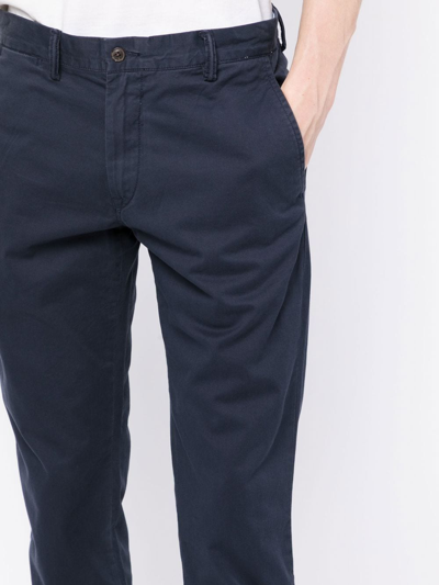 Polo Ralph Lauren Trousers Featuring Elastic Waistband And Button Detail In Blue