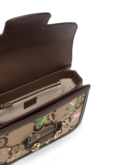 Shop Gucci Jumbo Gg Horsebit Shoulder Bag In Neutrals