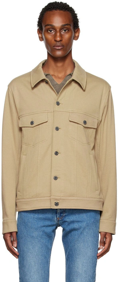 Vince Taupe Soft Trucker Jacket In Warm Shadow-289wsd