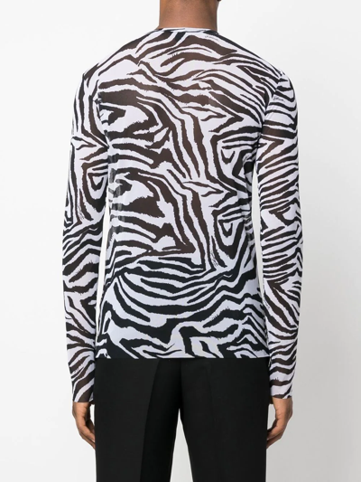 Shop Just Cavalli Zebra Stretch-knit T-shirt In Black
