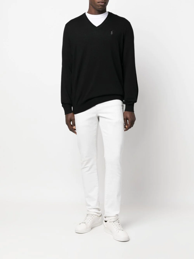 Shop Polo Ralph Lauren V-neck Pullover Sweater In Black