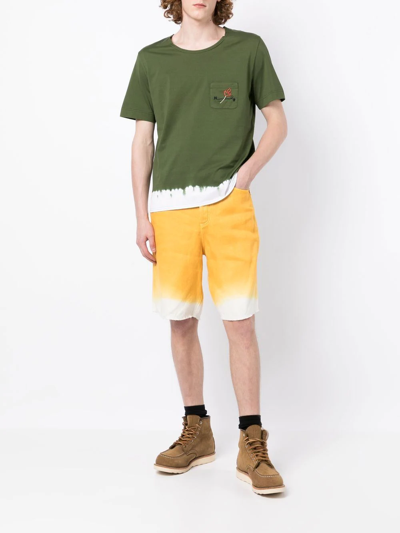 Shop Nick Fouquet Two-tone Knee-length Linen Shorts In Yellow