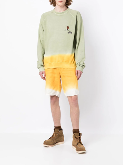 Nick Fouquet Embroidered Two-tone Sweatshirt In Green