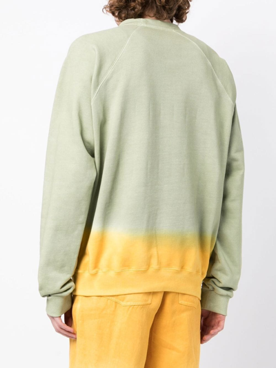 Nick Fouquet Embroidered Two-tone Sweatshirt In Green