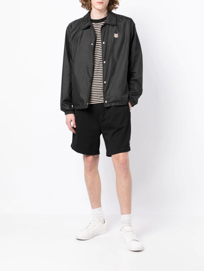Shop Fred Perry Logo-embroidered Drawstring Shorts In Black