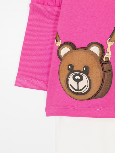 Shop Moschino Teddy Bear Ruched-detail Tracksuit Set In Pink