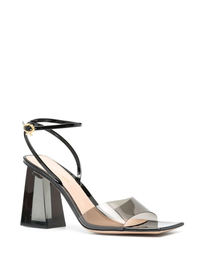 Gianvito Rossi Fume And Black Leather Cosmic Sandals In Fune - Fume Black