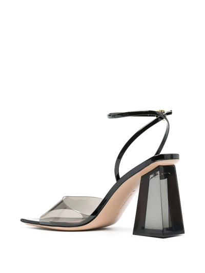 Shop Gianvito Rossi Cosmic 85mm Transparent Sandals In Fune - Fume Black