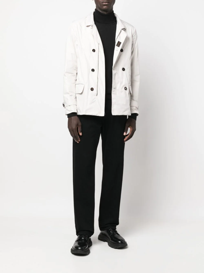 Moorer Nabucco-km Double-breasted Coat In Neutrals