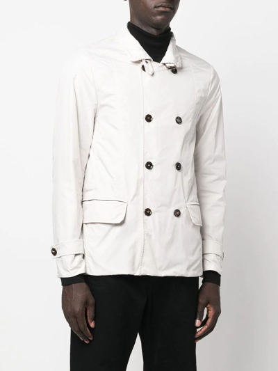 Moorer Nabucco-km Double-breasted Coat In Neutrals