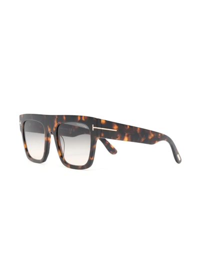 Shop Tom Ford Renee Square-frame Sunglasses In Brown