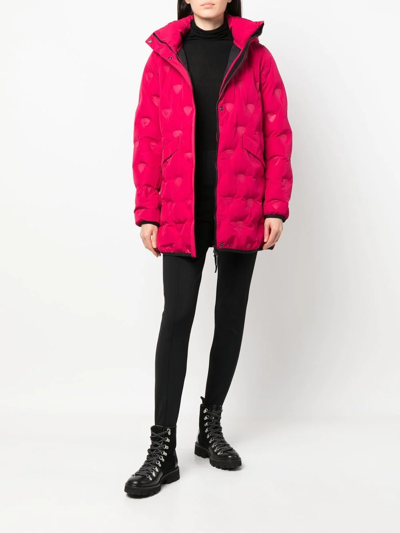 Shop Rossignol Quilted Hooded Coat In Pink