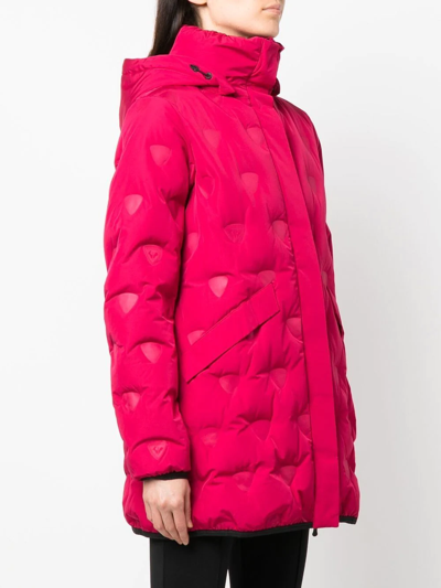 Shop Rossignol Quilted Hooded Coat In Pink