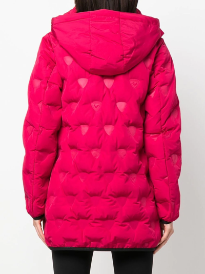 Shop Rossignol Quilted Hooded Coat In Pink