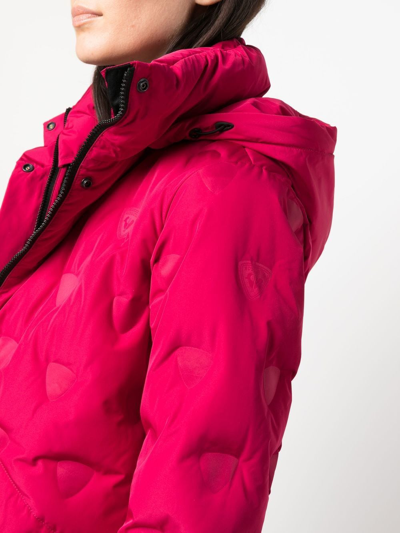 Shop Rossignol Quilted Hooded Coat In Pink