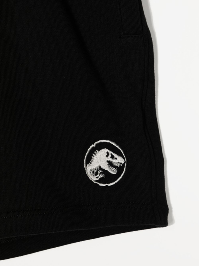 Shop Molo X Jurassic World Embroidered Track Shorts In Black