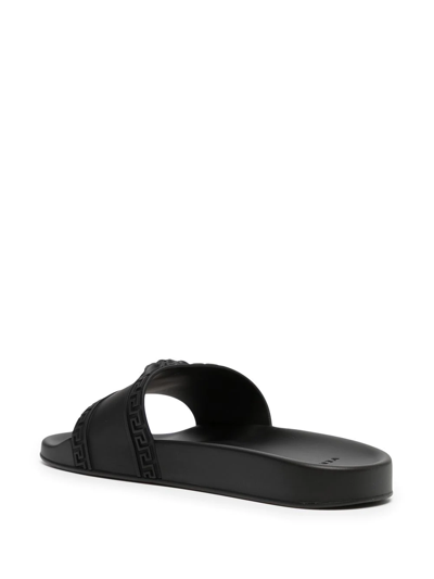 Versace Medusa Head Motif Slides In Black