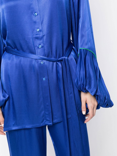 Shop Baruni Puff-sleeve Wide-leg Set In Blue