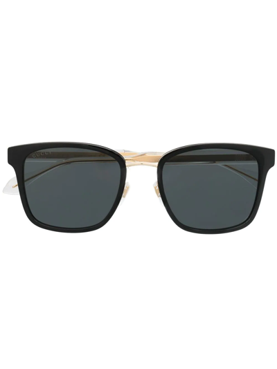 Shop Gucci Square Tinted Sunglasses In Black