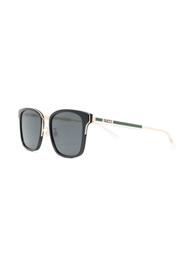 Shop Gucci Square Tinted Sunglasses In Black
