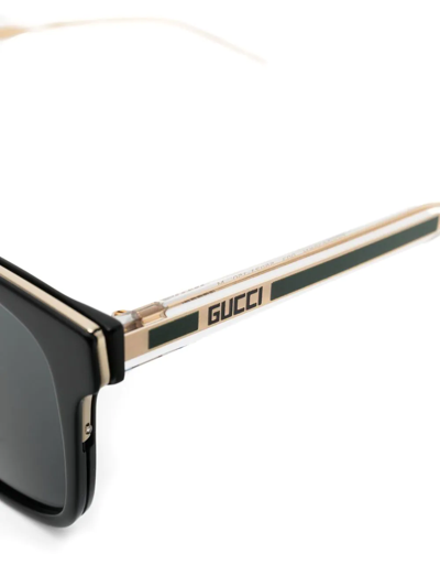 Shop Gucci Square Tinted Sunglasses In Black