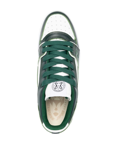 Enterprise Japan Man Sneakers Dark Green Size 12 Soft Leather In White