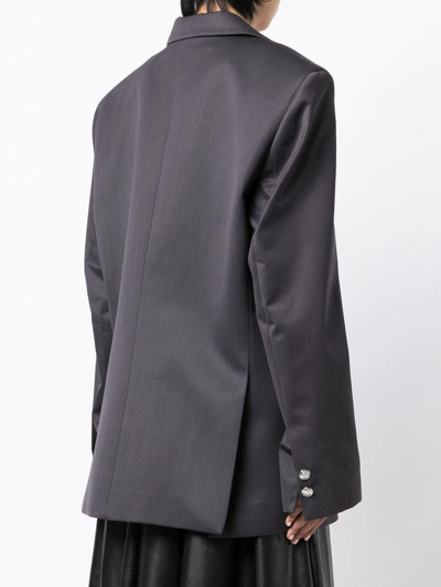 Shop Anouki Single-breasted Wool Blazer In Grey