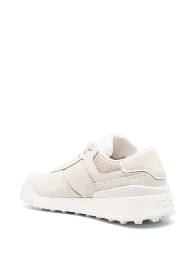 Shop Tod's Logo-embossed Panelled Sneakers In Neutrals