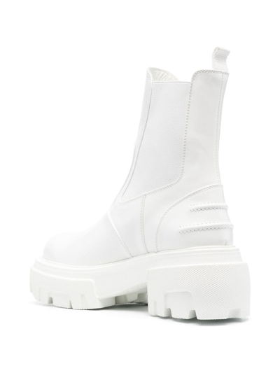 Msgm Elasticated Side-panel Ankle Boots In White