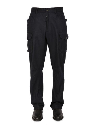 Shop Lardini Cargo Pants In Blu