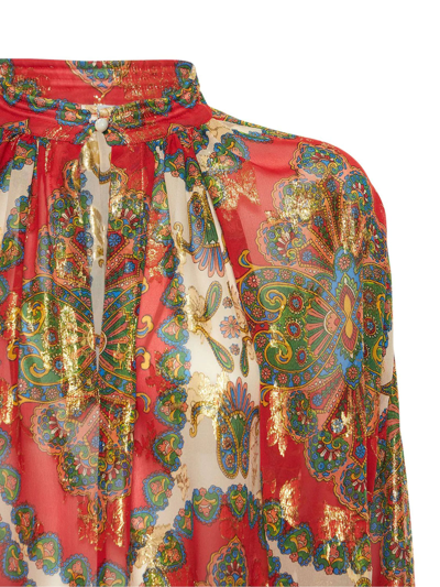 Shop Etro Silk Paisley Blouse In Fantasia