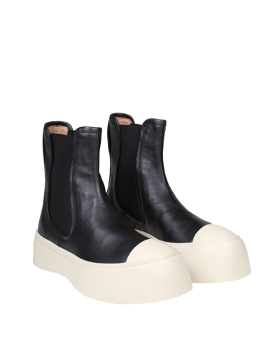 Marni Chelsea Boot Pablo In Black Leather In Black